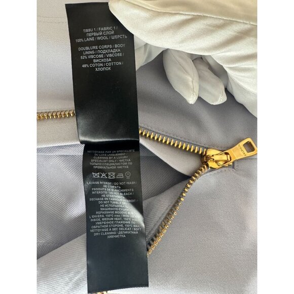 Balmain Mini Skirt Wool Lilac Gold Buttons FR34 US2 NWT - Picture 9 of 9